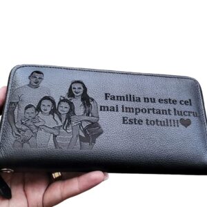 portofel dama negru penar personalizat Familia este