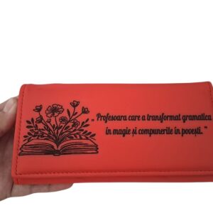 cadou personalizat portofel dama rosu Gramatica