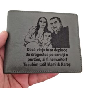 portofel piele naturala gri fara capsa Daca viata ta