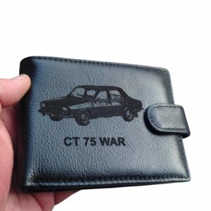 cadou portofel negru cu capsa personalizat Dacia