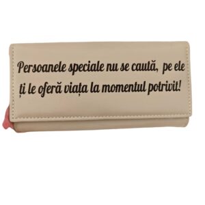 Portofel dama personalizat beige Persoanele speciale