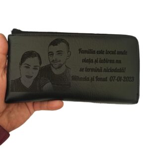 portofel dama piele natural negru penar Iubirea nu se termina niciodata