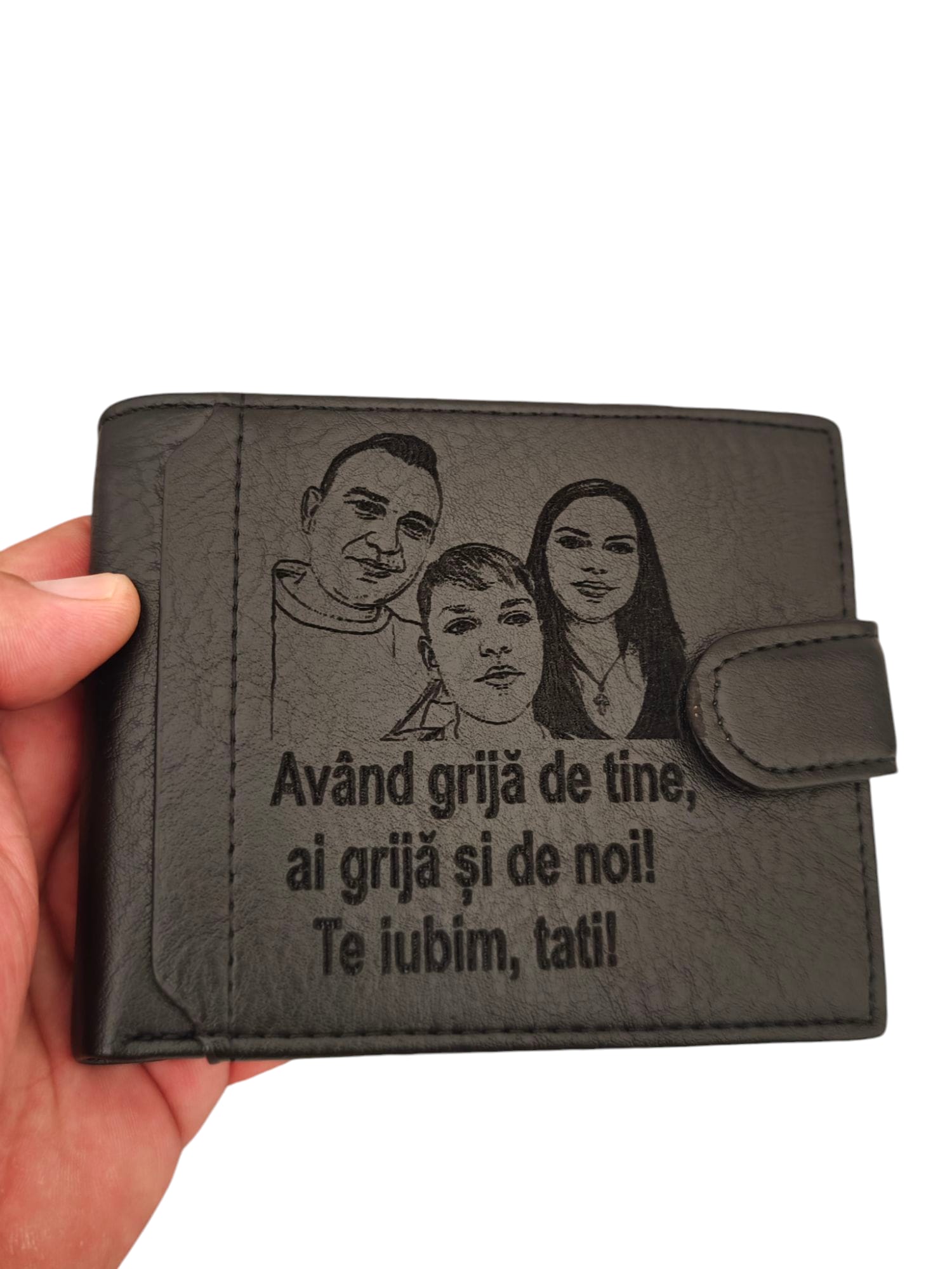 portofel personalizat piele naturala negru Avand