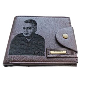 Portofel Personalizat cu poza e41, barbati, piele, cu capsa, maro