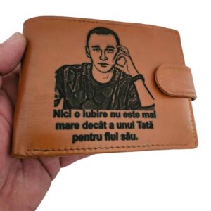 portofel maro coniac cu capsa piele naturala Nici o iubire