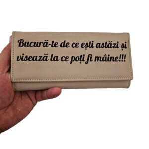 portofel dama piele naturala beige Bucura-te de ce esti