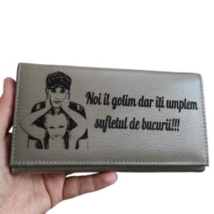 portofel dama piele naturala gri Noi il Golim