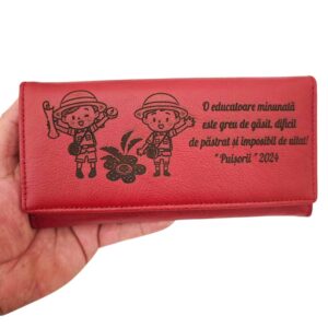 portofel rosu dama personalizat Puisorii