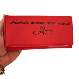 portofel dama rosu Timpul rezista